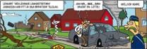 Rattfylla Skämtteckning om rattfylla, av Max Gustafson - serietecknare.